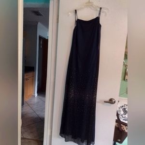 Navy Blue Floor Length Formal Dress w/ Spaghetti Straps